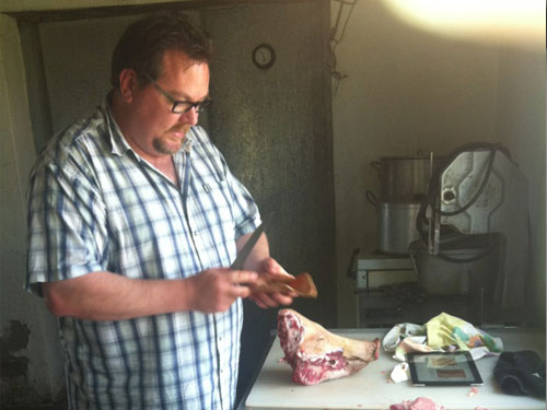 Butchering first whole pig